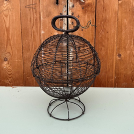 Draadmand metaal eiermand Frankrijk origineel