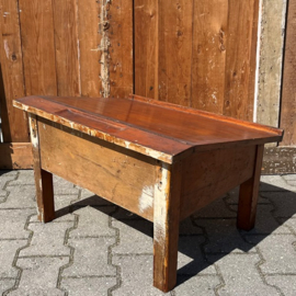 Houten lessenaar secretaire met klep origineel