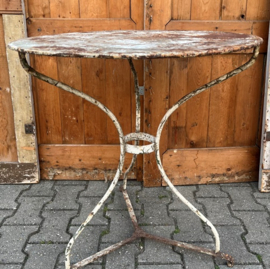 Tuintafel bistrotafel ijzer metaal creme rond
