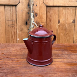 Pot emaille koffiepot bruin Ø 11 cm VERKOCHT