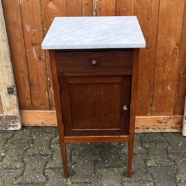 Nachtkastje hout marmer 1930 VERKOCHT