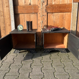 Nachtkastjes halkastjes zwart brocante