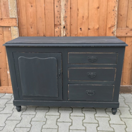 Commode lage kast brocante grijs VERKOCHT