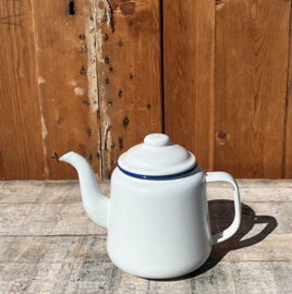 Theepot thee kan emaille wit Ø 14 cm pot