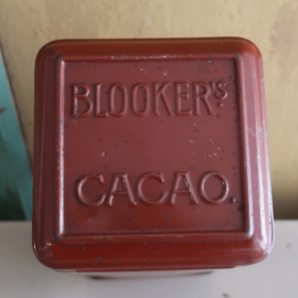 Blik Blooker's Cacao metaal origineel 10 x 10 x 19,5