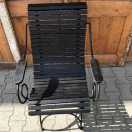 Tuinstoel terrasstoel metaal en hout VERKOCHT