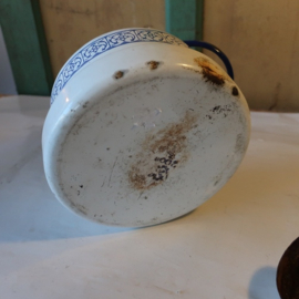 Waterketel emaille theepot wit blauw Ø 20 cm