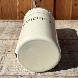 Pot bus emaille beschuit creme hoogte 22 cm