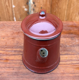Pot emaille koffiepot bruin Ø 11 cm VERKOCHT