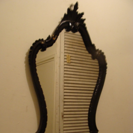 Spiegel barok zwart geverfd VERKOCHT