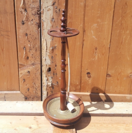 Pijp standaard hout en koper 51 cm hoog