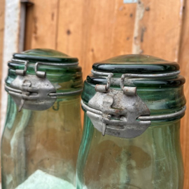 Weckpot groen glas Frankrijk origineel 1 liter