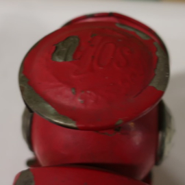Fietslamp carbid origineel circa 1900 rood