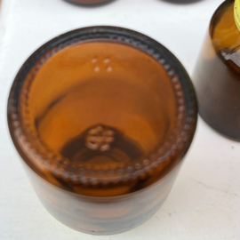 Flesje vaas glas bruin origineel apotheek