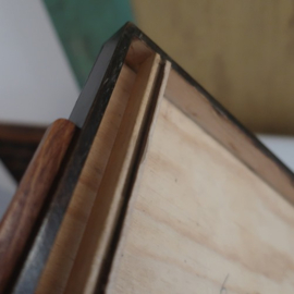 Scheerkist hout origineel kist VERKOCHT