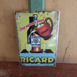 Wand plaat metaal reclame Ricard Pastis VERKOCHT