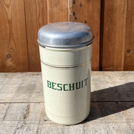 Pot bus emaille beschuit creme hoogte 22 cm