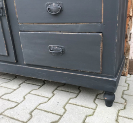 Commode lage kast brocante grijs VERKOCHT