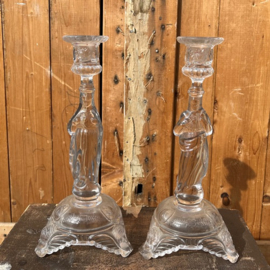 Kandelaar Maria en Jezus glas VERKOCHT
