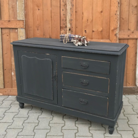 Commode lage kast brocante grijs VERKOCHT