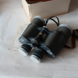 Verrekijker vintage 7 x 50 grijs retro hoes