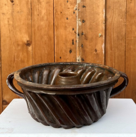 Puddingvorm aardewerk bruin tulband Ø 24 cm