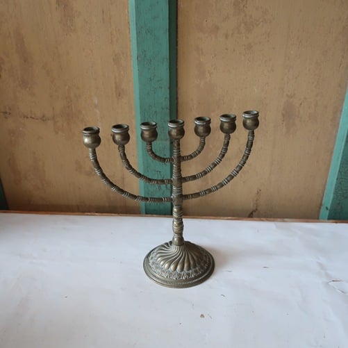 Menorah messing kandelaar Joods 24 cm