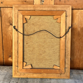 Stilleven in lijst hout boeket bloemen 37,5 x 48