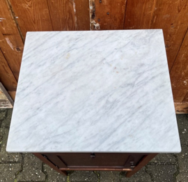 Nachtkastje hout marmer 1930 VERKOCHT