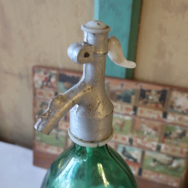 Spuitwaterfles sodafles groen glas VERKOCHT