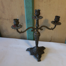 Kandelaar koper kaars standaard 31 cm hoog