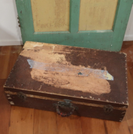 Kist koffer antiek hout origineel VERKOCHT