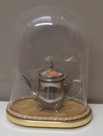 Stolp glas glazen stolp met onderplaat ovaal VERKOCHT