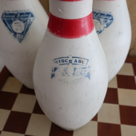 Bowling kegels origineel rood wit VERKOCHT