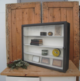 Vitrine kast grijs sier wand pronkkast VERKOCHT