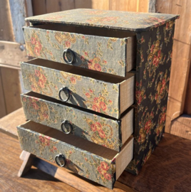 Ladekastje stoffen bekleding sieraden VERKOCHT
