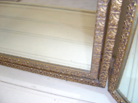 Spiegel drieluik spiegels 81,5 x 48 goud VERKOCHT