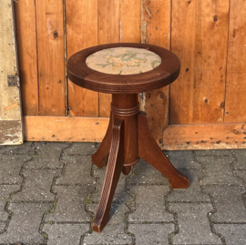 Pianokruk hout 1930 origineel eiken Ø 37 cm