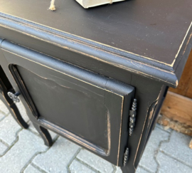 Nachtkastjes zwart hout halkastjes VERKOCHT