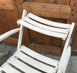 Strand stoelen hout wit latten tuinstoel VERKOCHT