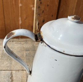 Koffiekan koffie pot emaille wit VERKOCHT