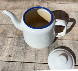 Theepot thee kan emaille wit Ø 14 cm pot