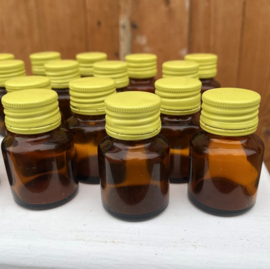 Flesje vaas glas bruin origineel apotheek