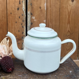 Pot emaille theepot creme diameter 12 cm