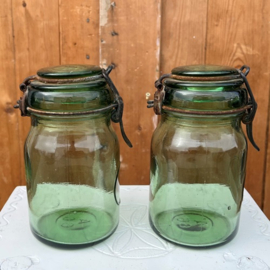 Weckpot groen glas Frankrijk origineel 0,5 liter