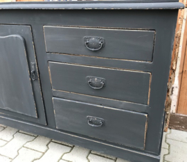 Commode lage kast brocante grijs VERKOCHT