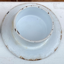 Stolp botervloot boter cloche emaille wit