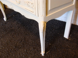 Secretaire wit brocante fraai houtsnijwerk VERKOCHT