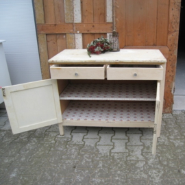 Commode brocante wit creme VERKOCHT