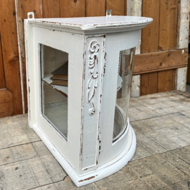 Vitrine kast wit sier hoek kastje VERKOCHT